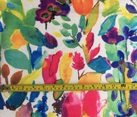 Watercolour Upholstery Fabric, Leaves Print Fabric, Colourful Painting Fabric