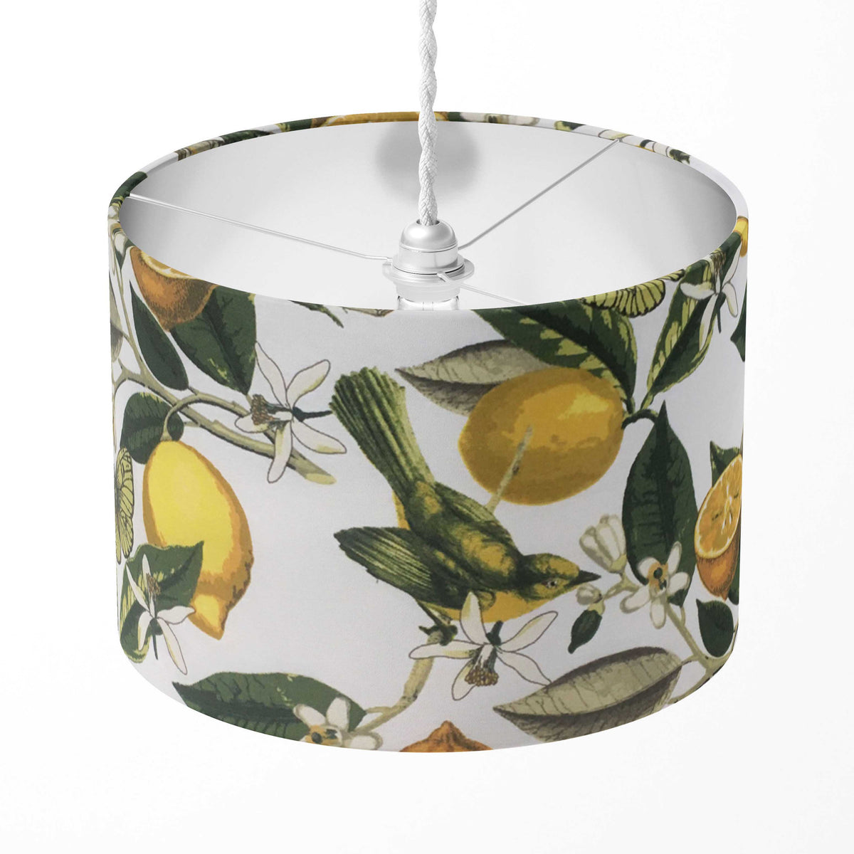 Lemon Lampshade, Bird Lamp Shade, Yellow Green Handmade Fruit Lampshade