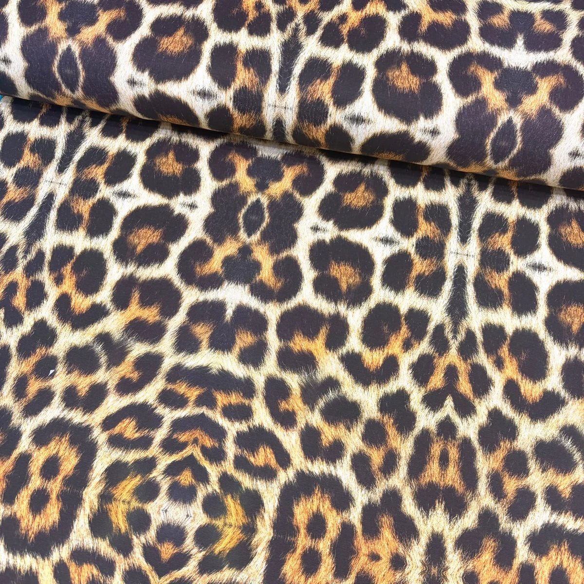 Leopard animal print cotton canvas upholstery curtain fabric.