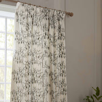 Sanderson Chinese Lanterns Embroidered Pencil Pleat Cream Curtains Linen