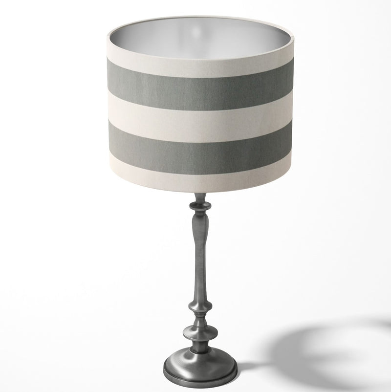 Grey White Lampshade, Horizontal Stripe Lamp Shade, Modern Light Shade