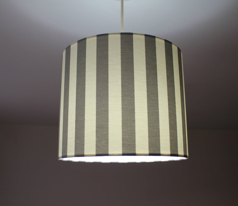 Grey Stripe Lampshade, Modern Handmade Table Ceiling Drum Lampshade