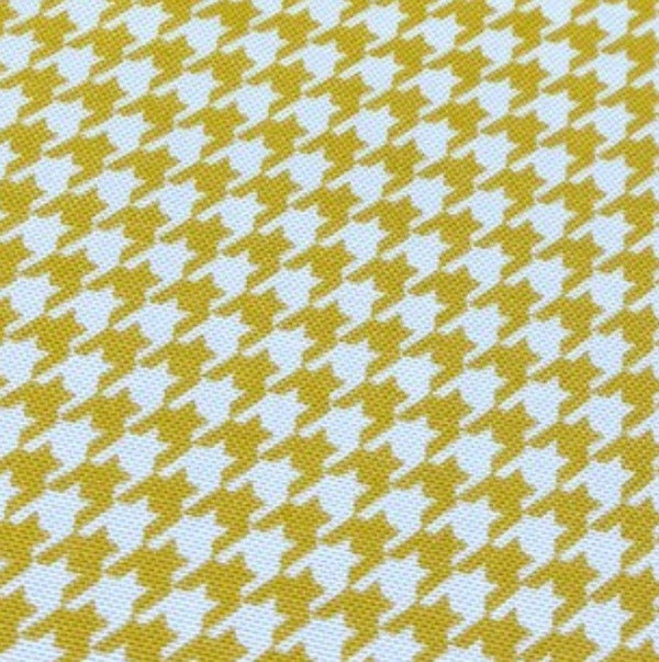 Yellow Houndstooth Fabric, Modern Retro Upholstery Curtain Roman Blind Fabric