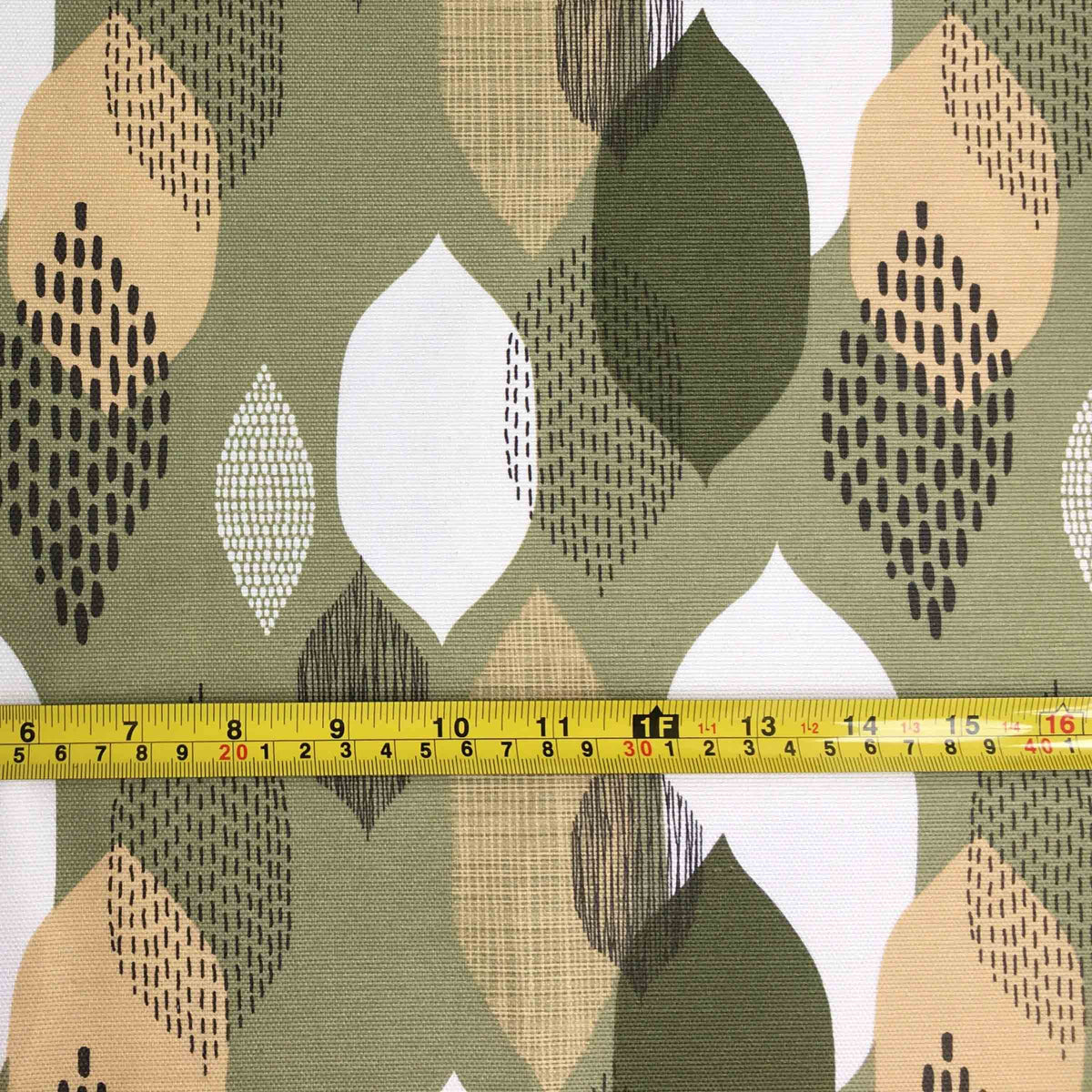 Modern Upholstery Fabric, Boho Print Fabric, Abstract Green Leaves Fabric