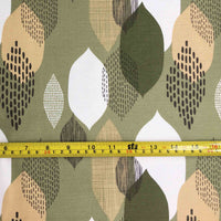 Modern Upholstery Fabric, Boho Print Fabric, Abstract Green Leaves Fabric