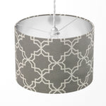 Moroccan Lampshade, Grey Handmade Trellis Tile Table Floor Lamp Shade