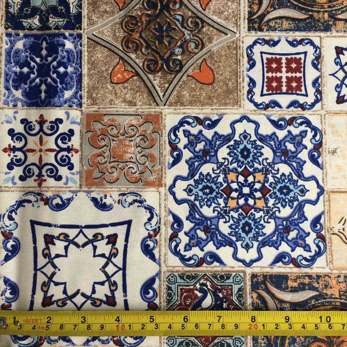 Tile Fabric, Mosaic Fabric, Ceramic Turkish Ottoman Moroccan Geometric Fabric