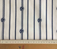 Nautical Stripe Fabric, Navy White Upholstery Fabric, Boat Curtain Fabric