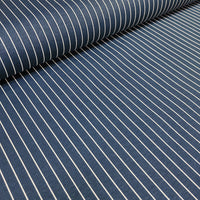 Navy blue stripe cotton upholstery fabric