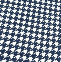 Dogtooth print cotton canvas fabric in navy and white.