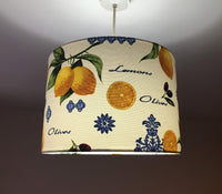 Decorative ceiling lampshade with lemon and olive design for living room and bedroom.