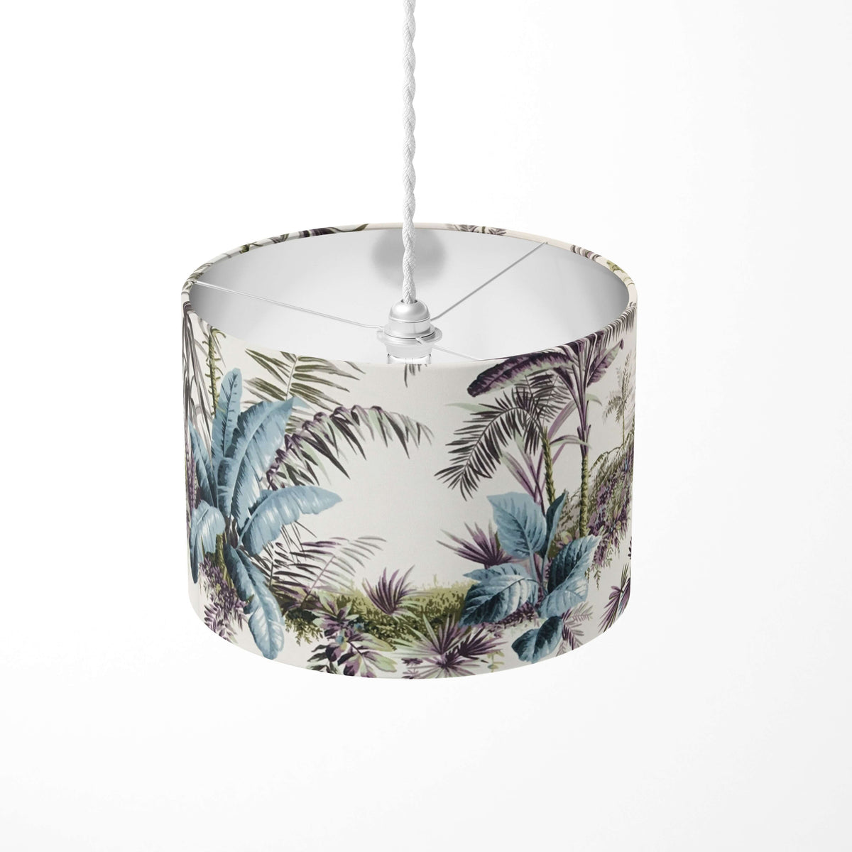 Tropical hawaiian palm trees and leaves ceiling lamp shade.