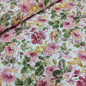 Shabby chic vintage style pink floral upholstery fabric for upholstery, curtain, blind and cushion.