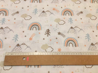 Pastel Rainbow Fabric, Baby Muslin Fabric, Cotton Double Gauze Fabric