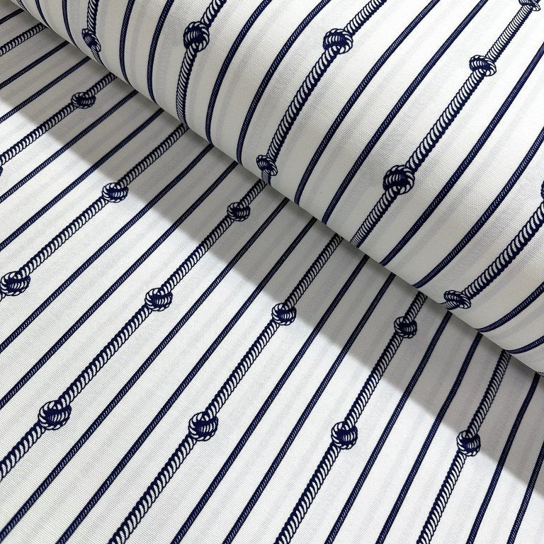 Nautical Stripe Fabric, Navy White Upholstery Fabric, Boat Curtain Fabric