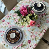 Roses Upholstery Fabric, Shabby Chic Fabric, Pastel Floral Fabric