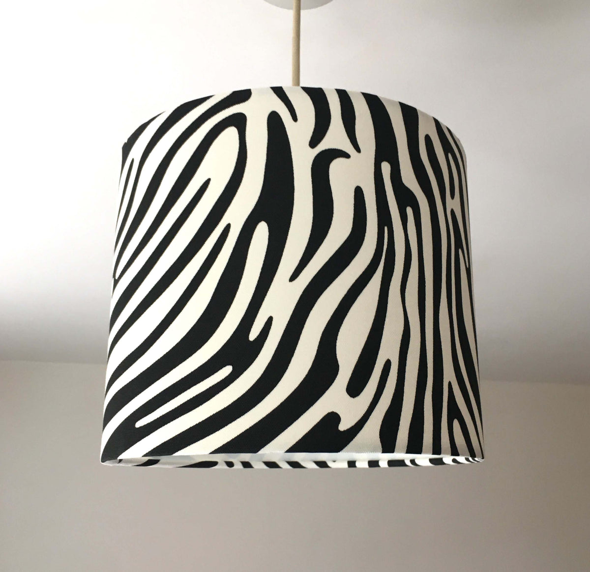 Zebra Print Lamp Shade, Black White Lampshade, Jungle Safari Animal Light Shade