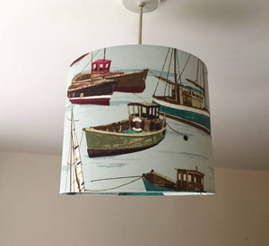 Sail Boat Lamp Shade, Nautical Lampshade, Marine Coastal Ocean Lampshade