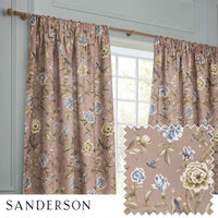 Sanderson Porcelain Garden Chenille Blush Pink Floral Print Curtains