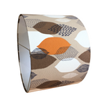 Retro Lampshade, Beige Orange Lamp Shade, Scandi Brown Handmade Lampshade