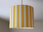 Yellow White Lamp Shade, Stripe Farmhouse Country Table Ceiling Lampshade