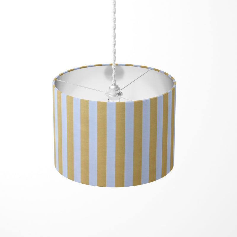 Yellow White Lamp Shade, Stripe Farmhouse Country Table Ceiling Lampshade