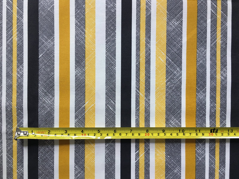 Stripe Upholstery Fabric, Yellow Grey Modern Cotton Curtain Outdoor Fabric
