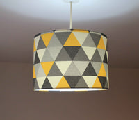 Geometric Lamp Shade, Triangle Lampshade, Grey Yellow Modern Light Shade