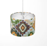 Ethnic Lampshade, Tribal Aztec Lamp Shade, Green Patterned Kilim Lampshade