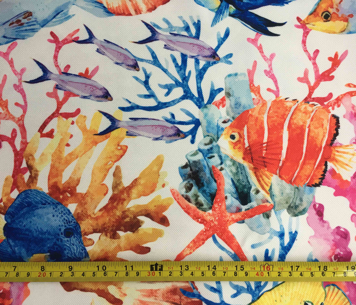 Tropical Fish Fabric, Ocean Animal Fabric, Nautical Upholstery Fabric