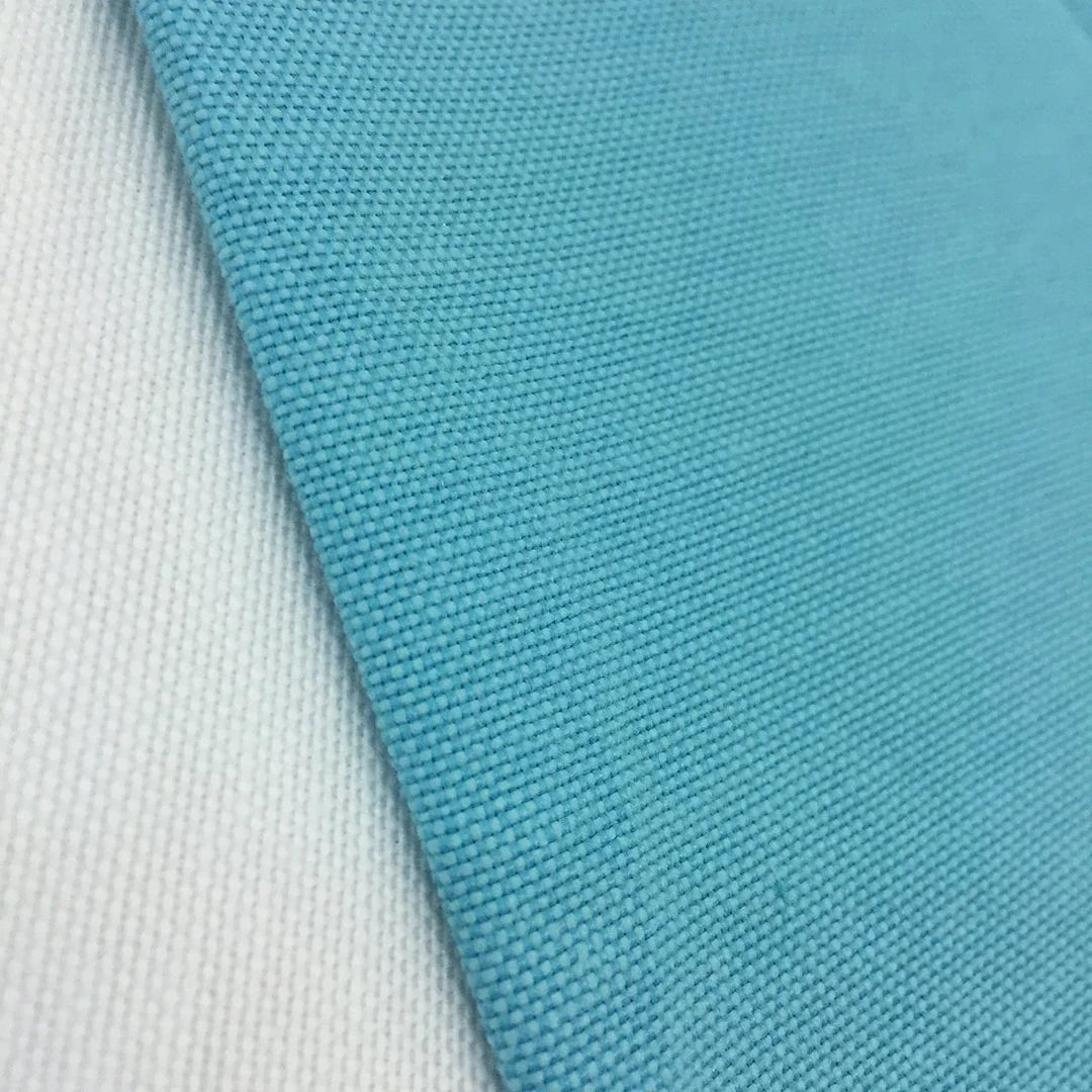 Turquoise water repellent outdoor canvas fabric ideal for upholstery, garden furniture, outdoor cushions, curtains, and bags.