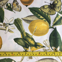 Lemon Print Fabric, Yellow Green Fruit Kitchen Upholstery Curtain Fabric