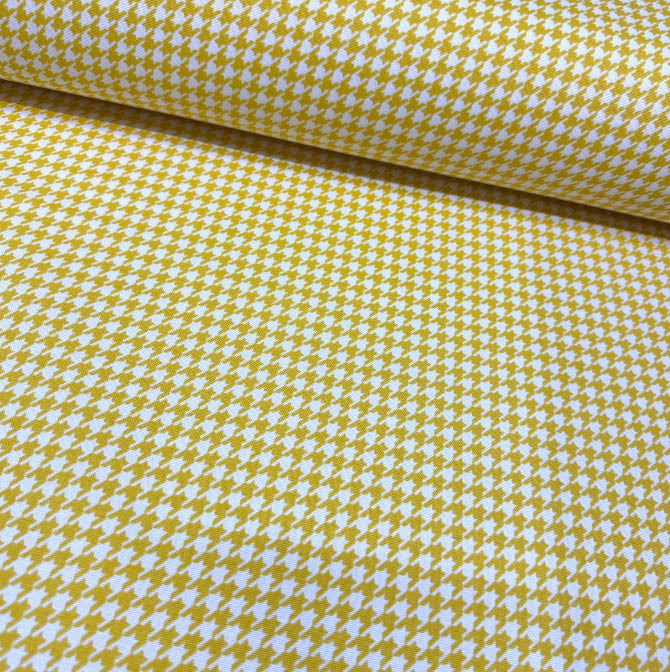Yellow Houndstooth Fabric, Modern Retro Upholstery Curtain Roman Blind Fabric
