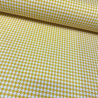 Yellow Houndstooth Fabric, Modern Retro Upholstery Curtain Roman Blind Fabric