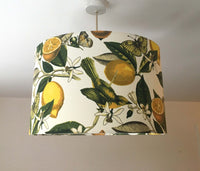 Lemon Lampshade, Bird Lamp Shade, Yellow Green Handmade Fruit Lampshade