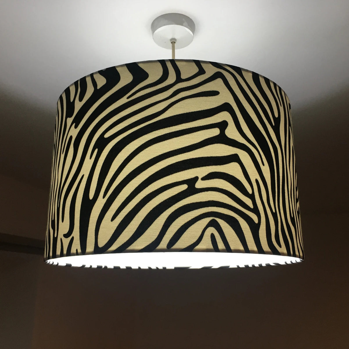 Zebra Print Lamp Shade, Black White Lampshade, Jungle Safari Animal Light Shade