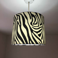 Zebra Print Lamp Shade, Black White Lampshade, Jungle Safari Animal Light Shade