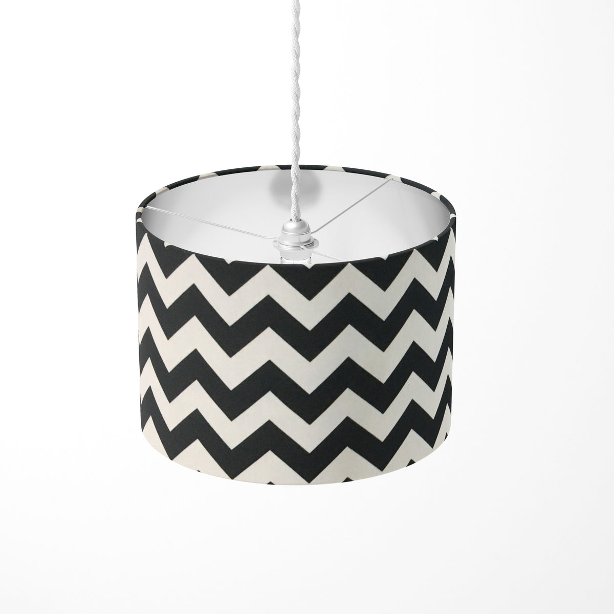 Black and White Lampshade, Chevron Lamp Shade, Zigzag Monochrome Lampshade