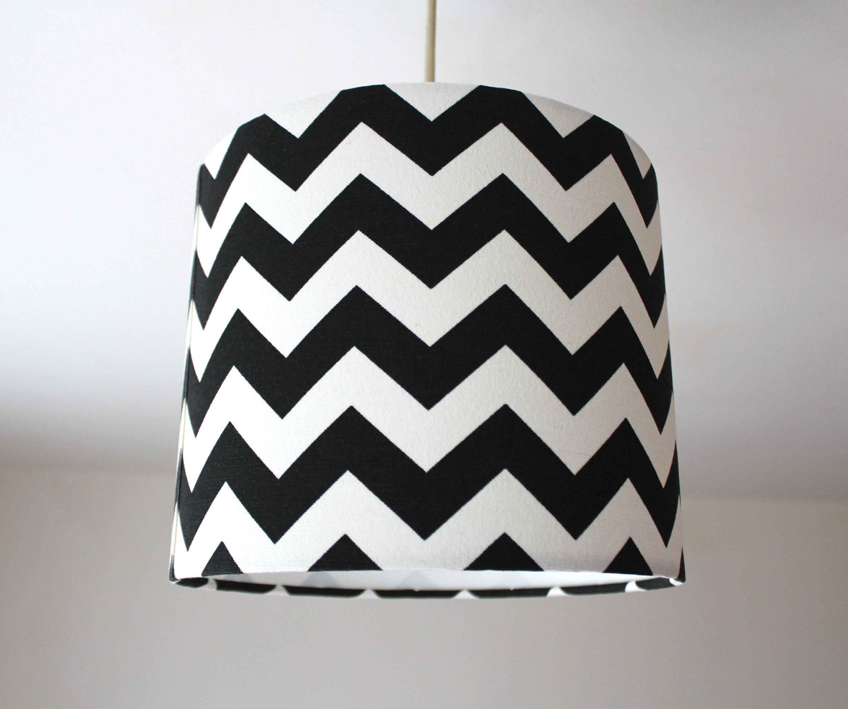Black and White Lampshade, Chevron Lamp Shade, Zigzag Monochrome Lampshade