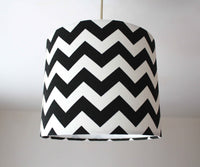 Black and White Lampshade, Chevron Lamp Shade, Zigzag Monochrome Lampshade