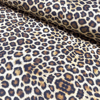 Leopard animal print cotton canvas upholstery curtain fabric.