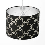 Black White Lamp Shade, Geometric Lampshade, Boho Contemporary Lampshade