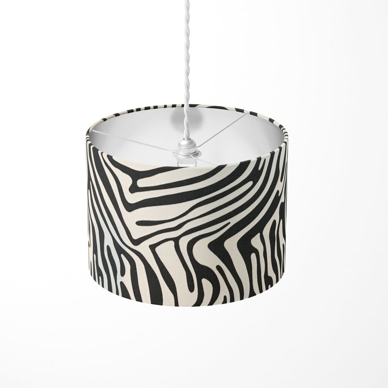 Zebra Print Lamp Shade, Black White Lampshade, Jungle Safari Animal Light Shade