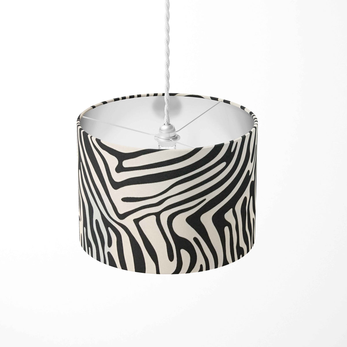 Zebra Print Lamp Shade, Black White Lampshade, Jungle Safari Animal Light Shade