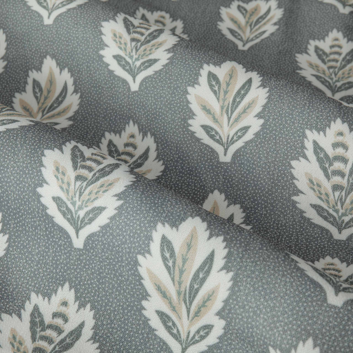 Sanderson Sessile Leaf Pattern Pencil Pleat Ready Made Curtains Delph Blue
