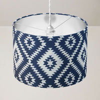 Southwestern tribal print ceiling lampshade.
