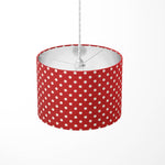 Red and White Polka Dot Lamp Shade, Spot Lampshade, Bright Lamp Shade