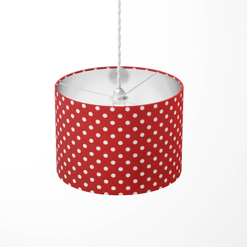 Red and White Polka Dot Lamp Shade, Spot Lampshade, Bright Lamp Shade