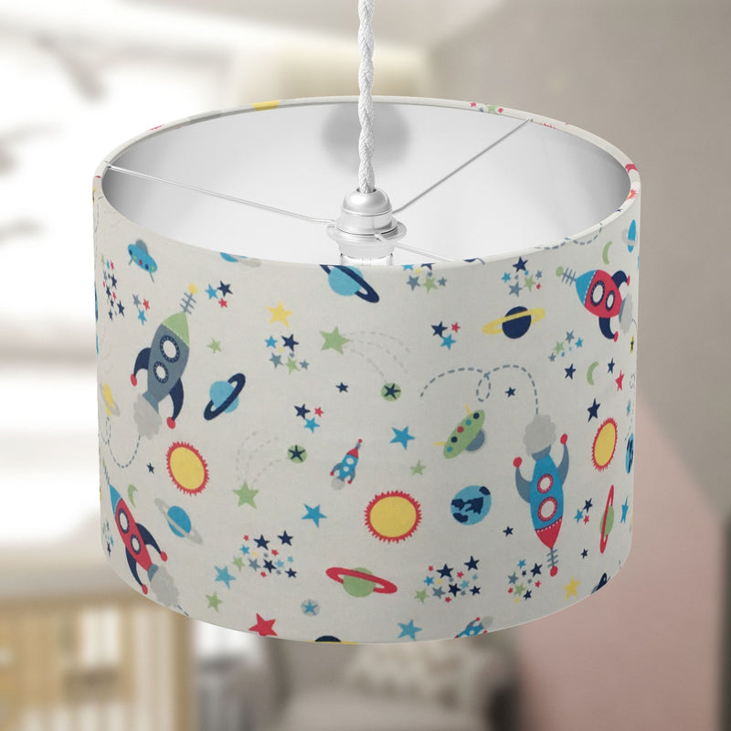 Space Lampshade, Planet Lamp Shade, Kids Children Boys Rocket Lampshade