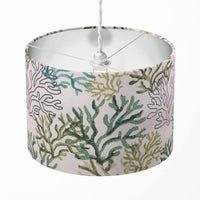 Coastal Lamp Shade, Beach Lampshade, Green Sealife Reef Drum Light Shade